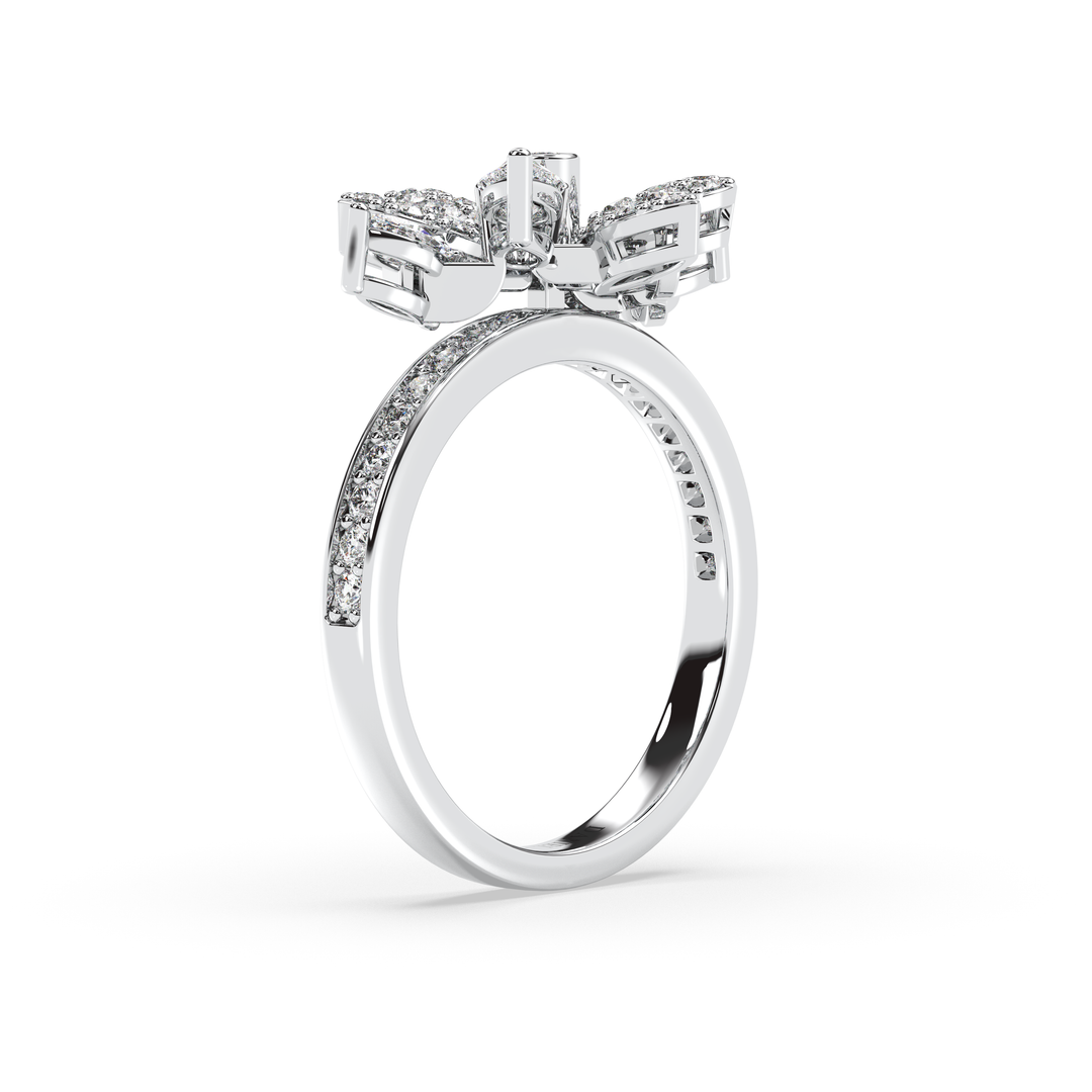 Lusine — Precious Floral Ring - 925 Silver Marquis Cluster Statement Ring